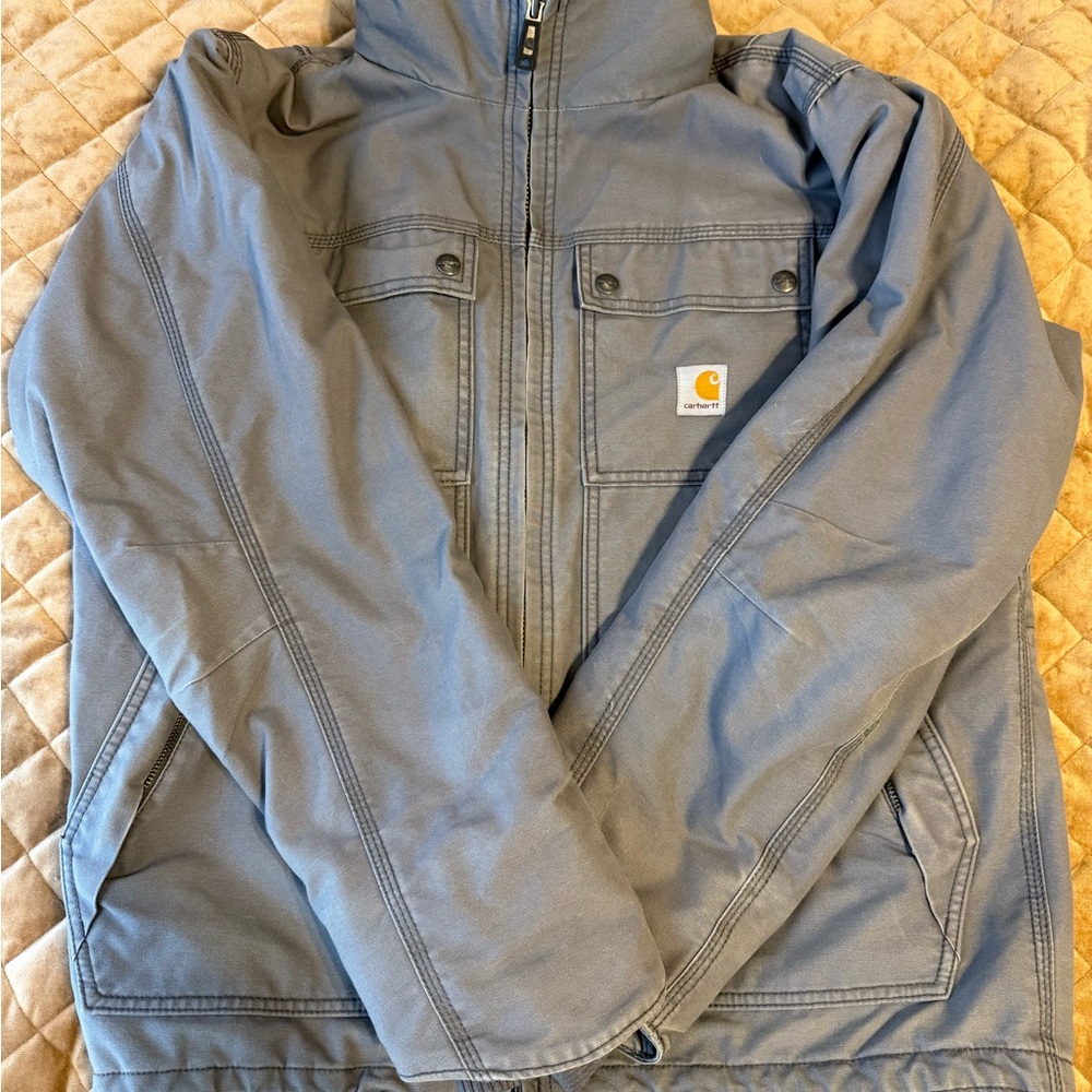 Used Carhartt Men's Light Gray Shirt Jacket
